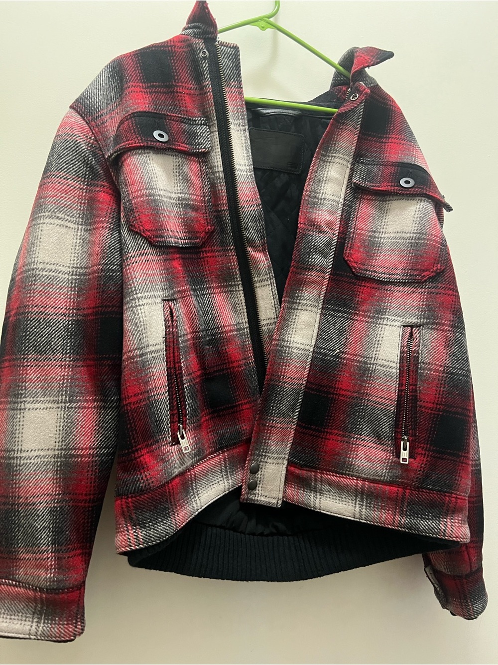 Levi's Red Black White Plaid Shirt Jacket